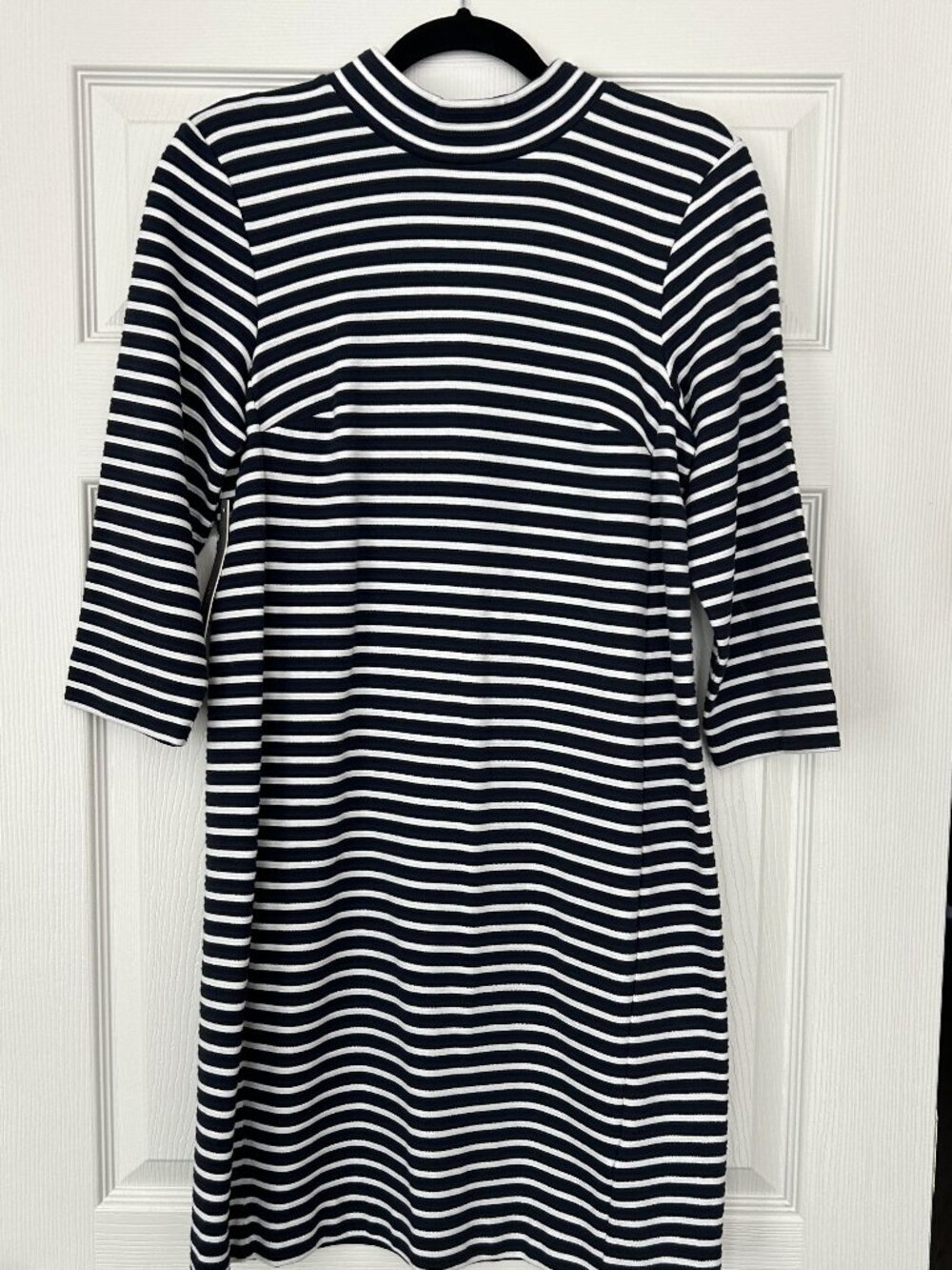 Anthropologie Seen Worn Kept Dress Womens 8 Navy White Striped Hooded Zip Knit - Picture 9 of 10